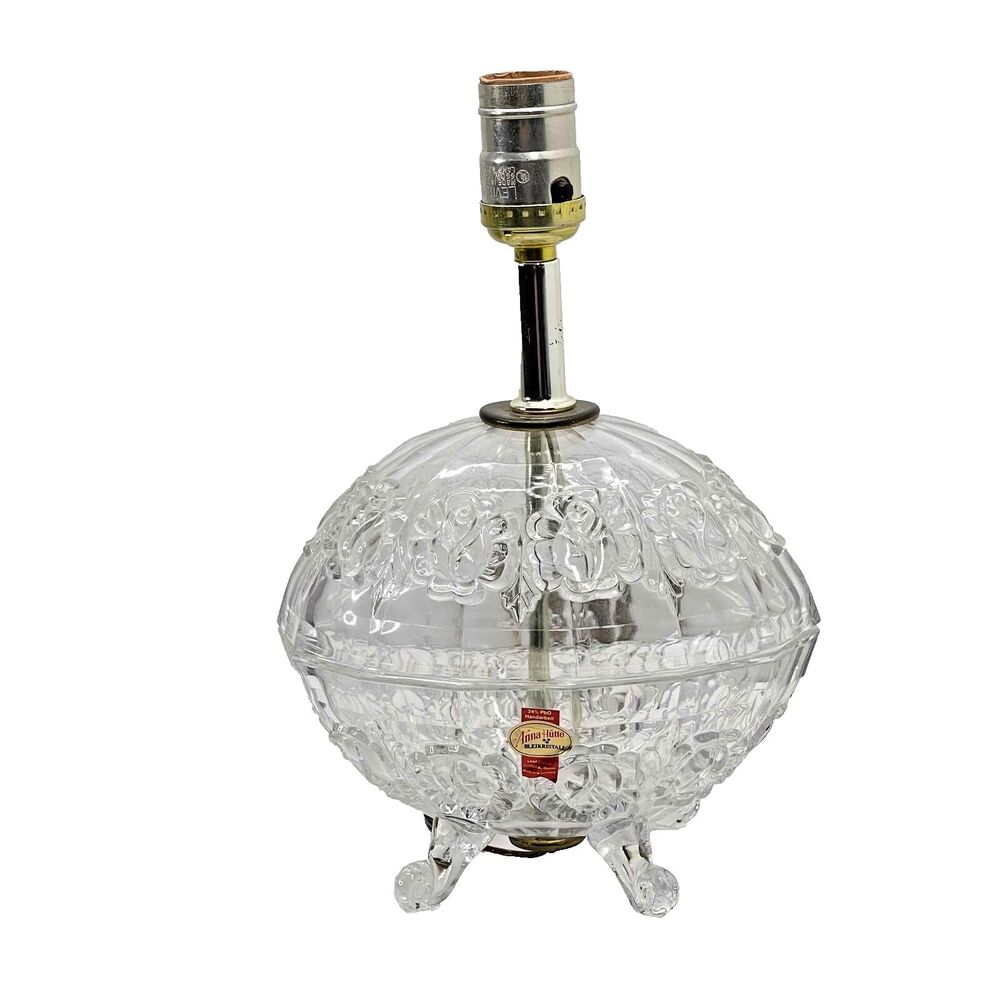 Anna Hutte Bleikristall Germany lead Crystal Boudoir Table Lamp 3 way Light